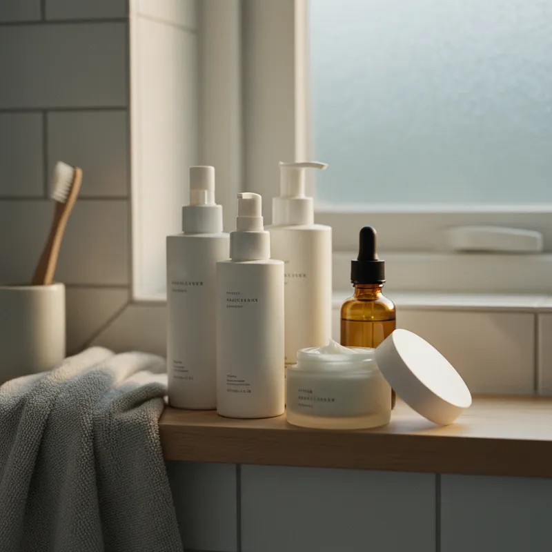 Illustration of cosmetics and beauty products